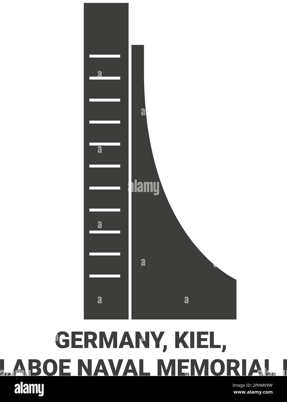 Germany, Kiel, Laboe Naval Memorial I travel landmark vector illustration Stock Vector