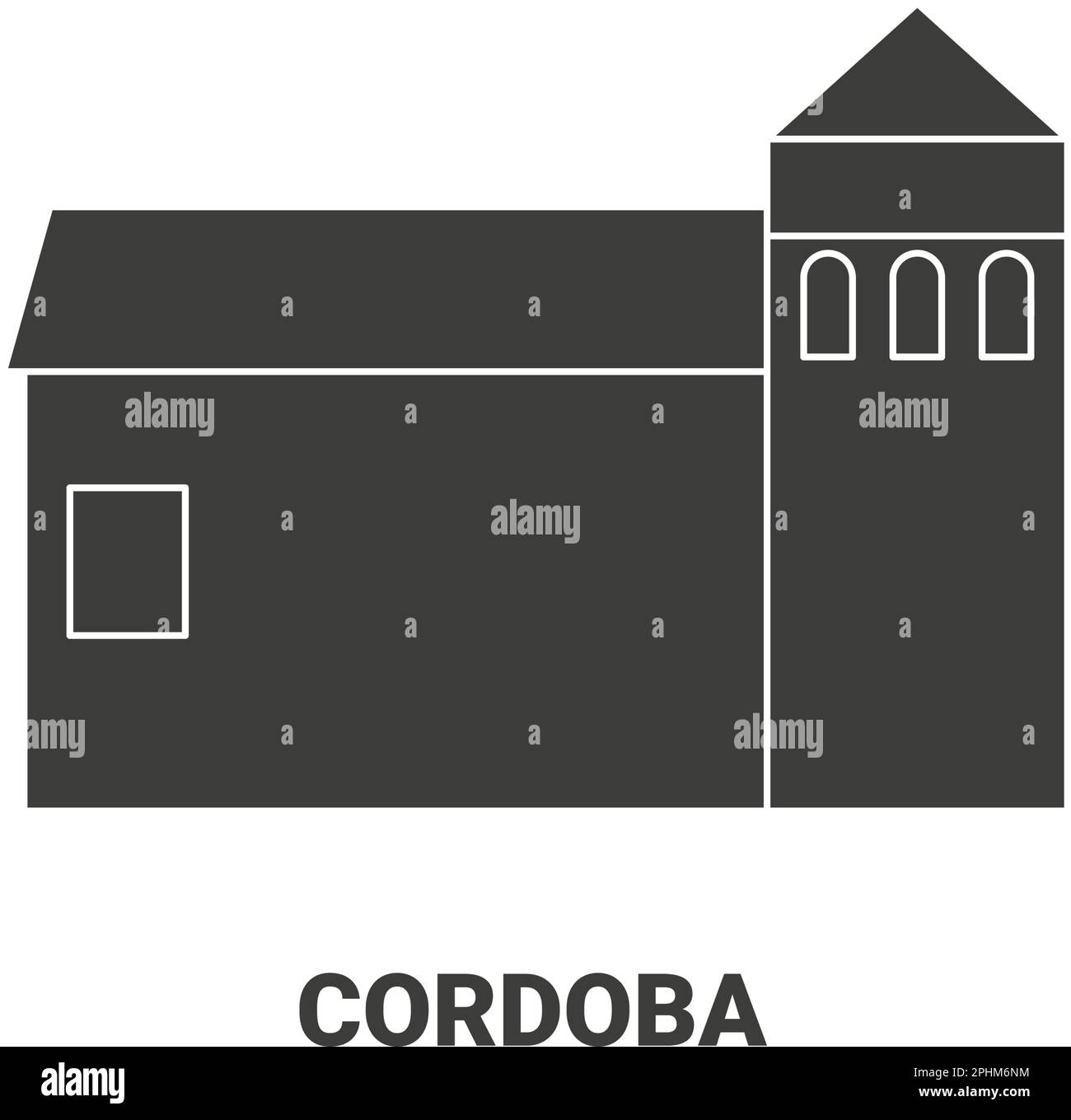 Spain, Cordoba travel landmark vector illustration Stock Vector