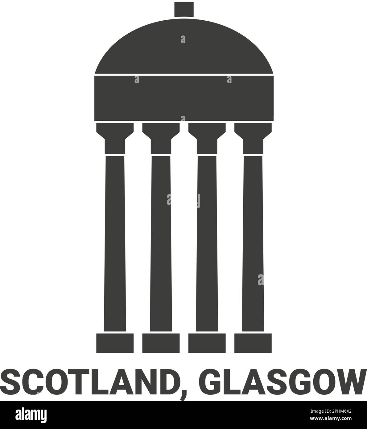 Scotland, Glasgow travel landmark vector illustration Stock Vector