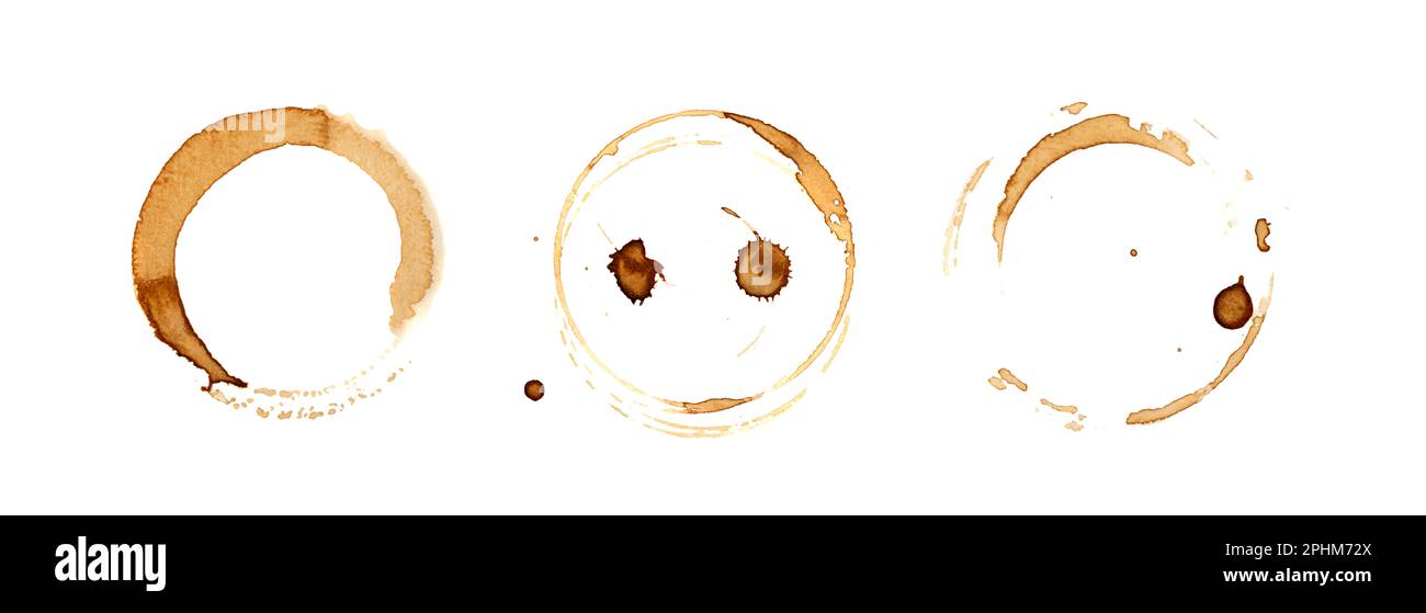 Coffee Stain Isolated, Coffe Wet Stamp, Mug Bottom Round Mark, Spilled
