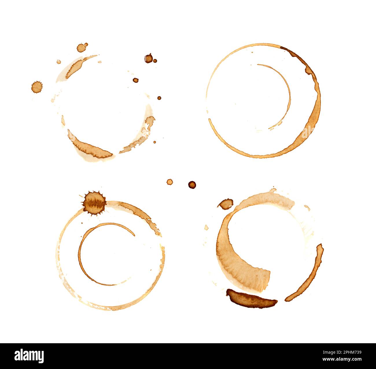 Coffee Stain Isolated, Coffe Wet Stamp, Mug Bottom Round Mark, Spilled