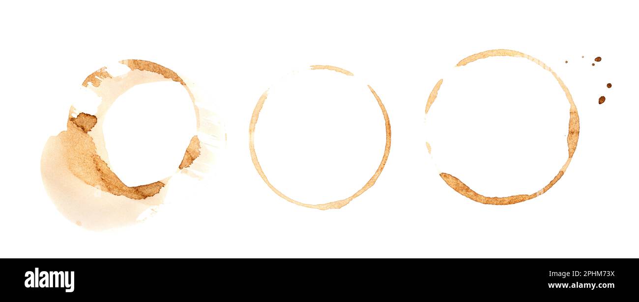 Coffee Stain Isolated, Coffe Wet Stamp, Mug Bottom Round Mark, Spilled