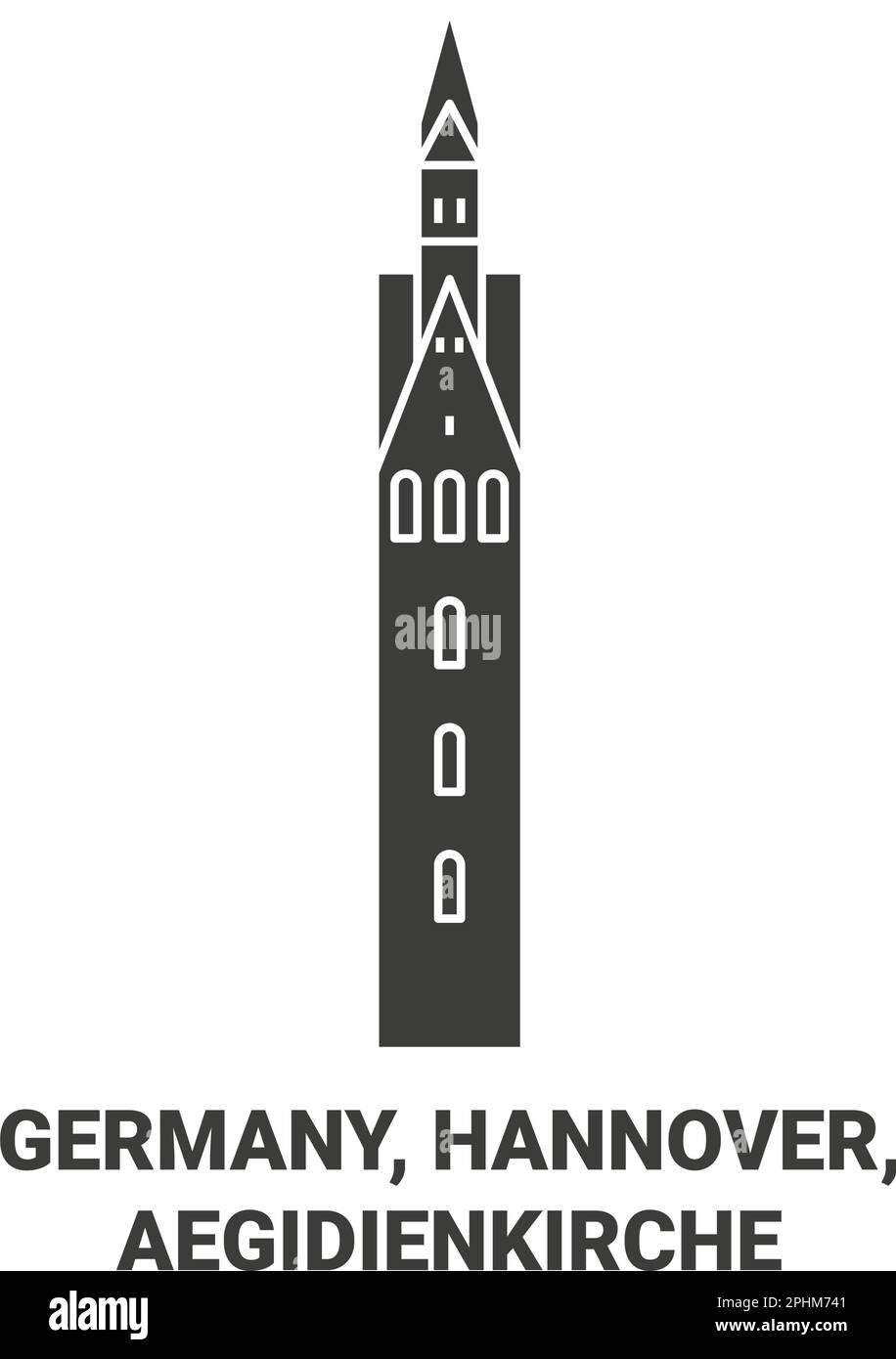 Germany, Hannover, Aegidienkirche travel landmark vector illustration Stock Vector