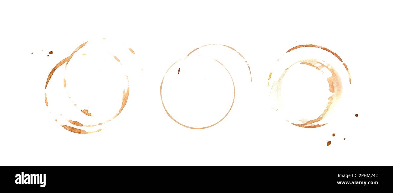 Coffee Stain Isolated, Coffe Wet Stamp, Mug Bottom Round Mark, Spilled