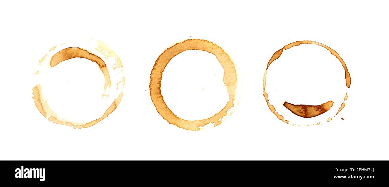 Coffee Stain Isolated, Coffe Wet Stamp, Mug Bottom Round Mark, Spilled