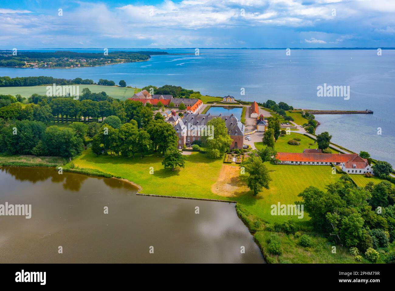 Valdemars Slot in Denmark during a summer day. Stock Photo