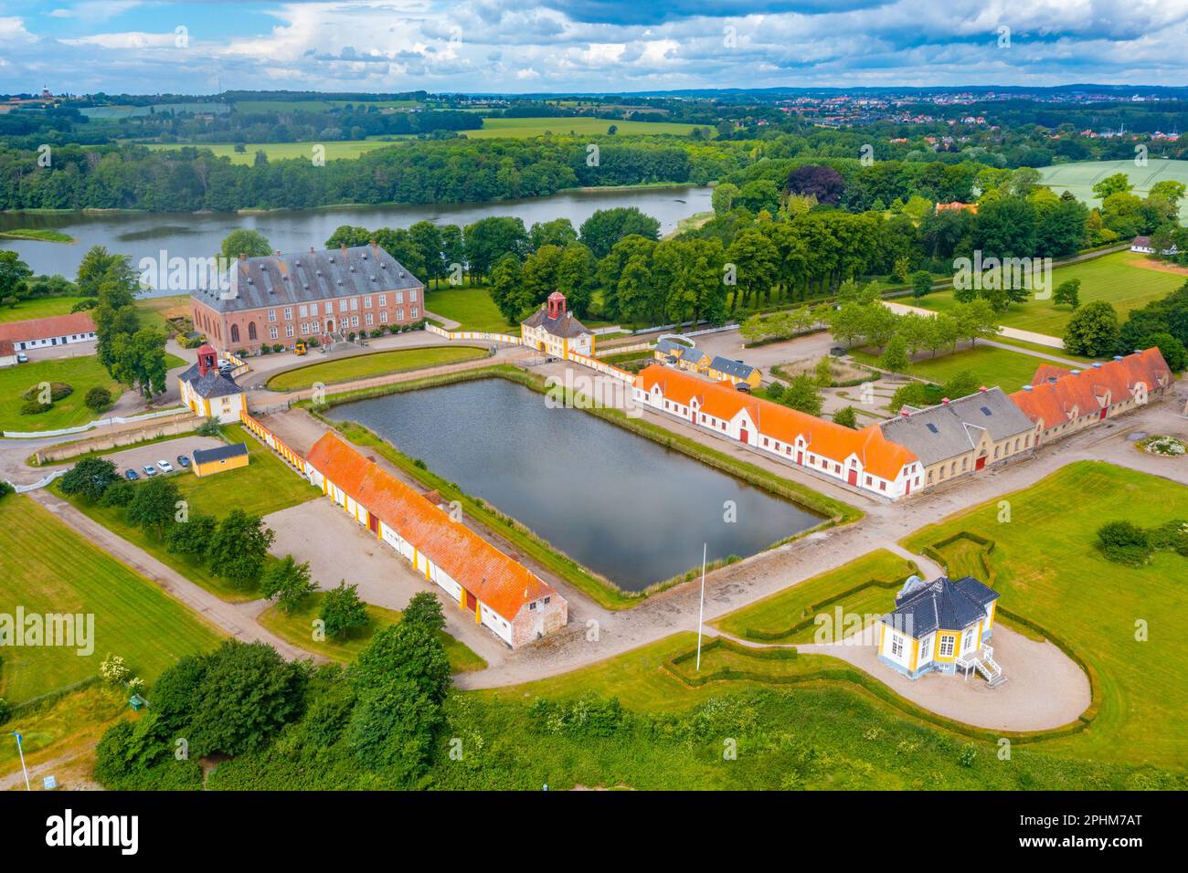 Valdemars Slot in Denmark during a summer day. Stock Photo