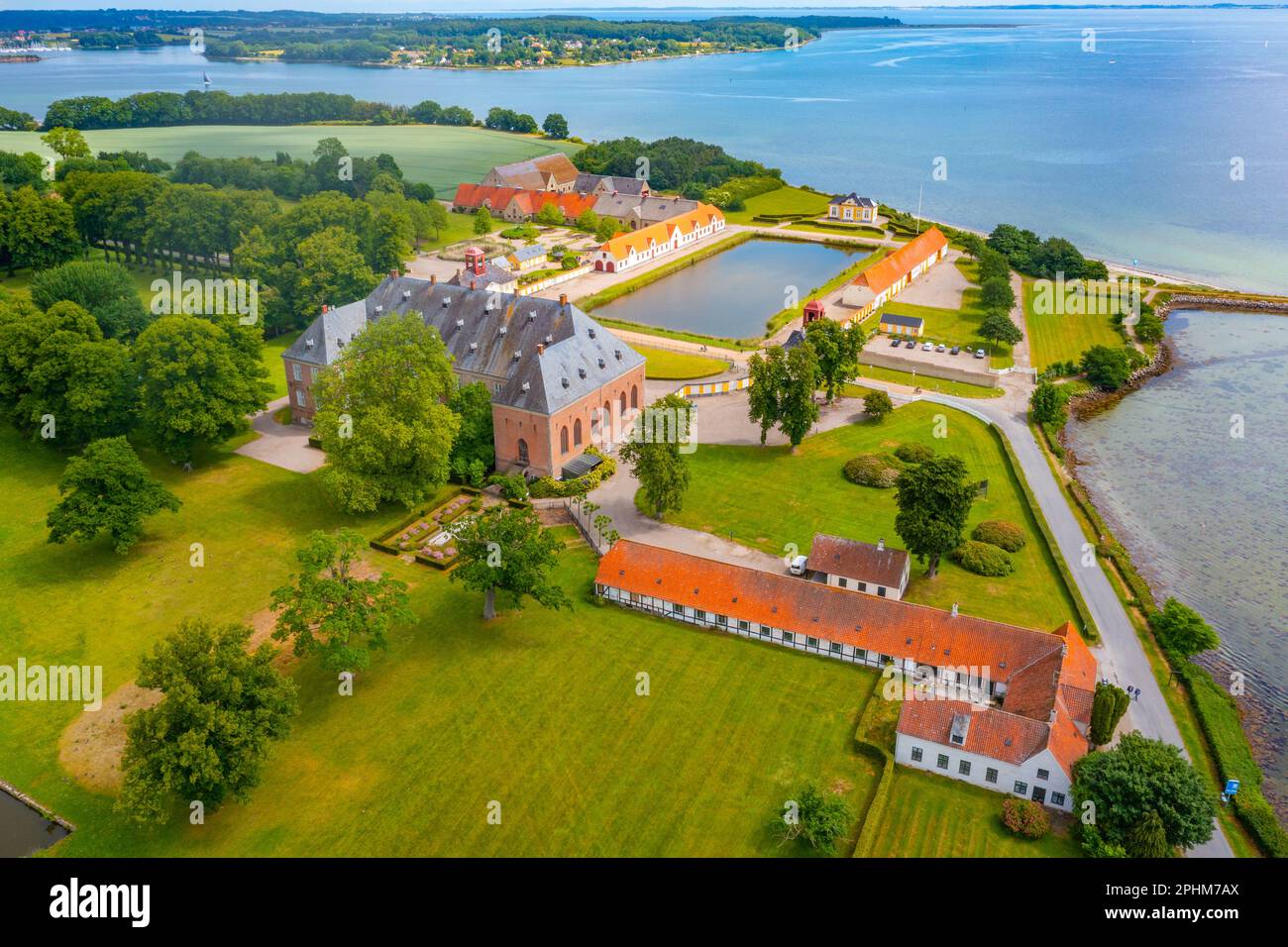 Valdemars Slot in Denmark during a summer day. Stock Photo