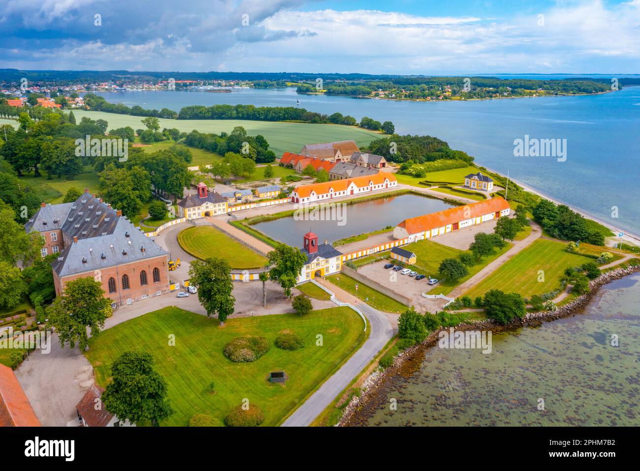 Valdemars Slot in Denmark during a summer day. Stock Photo