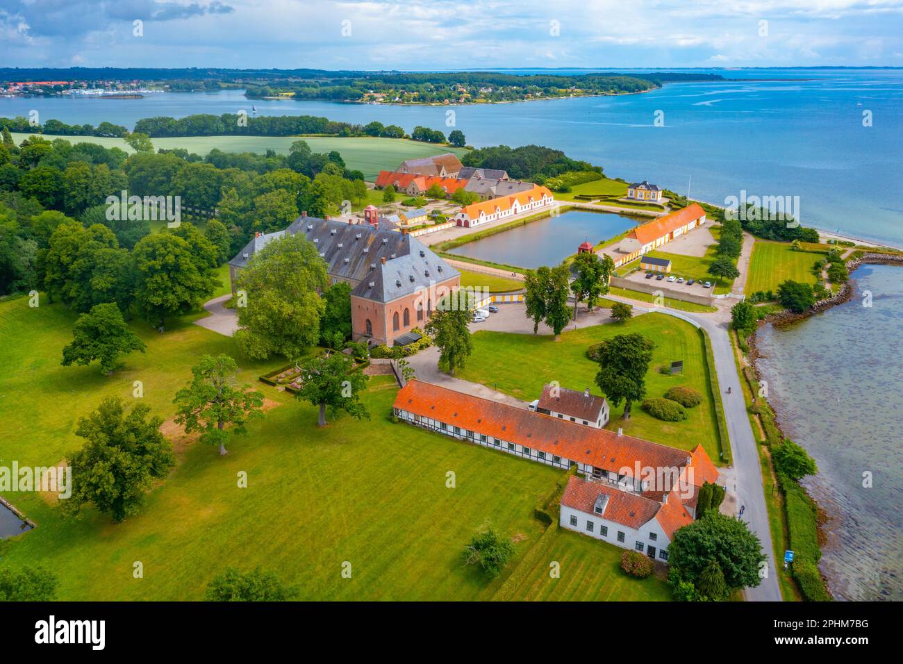 Valdemars Slot in Denmark during a summer day. Stock Photo