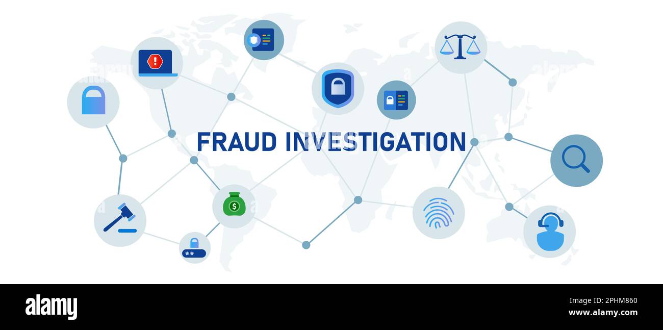 Fraud investigation corporate crime audit concept symbol icon Stock Vector