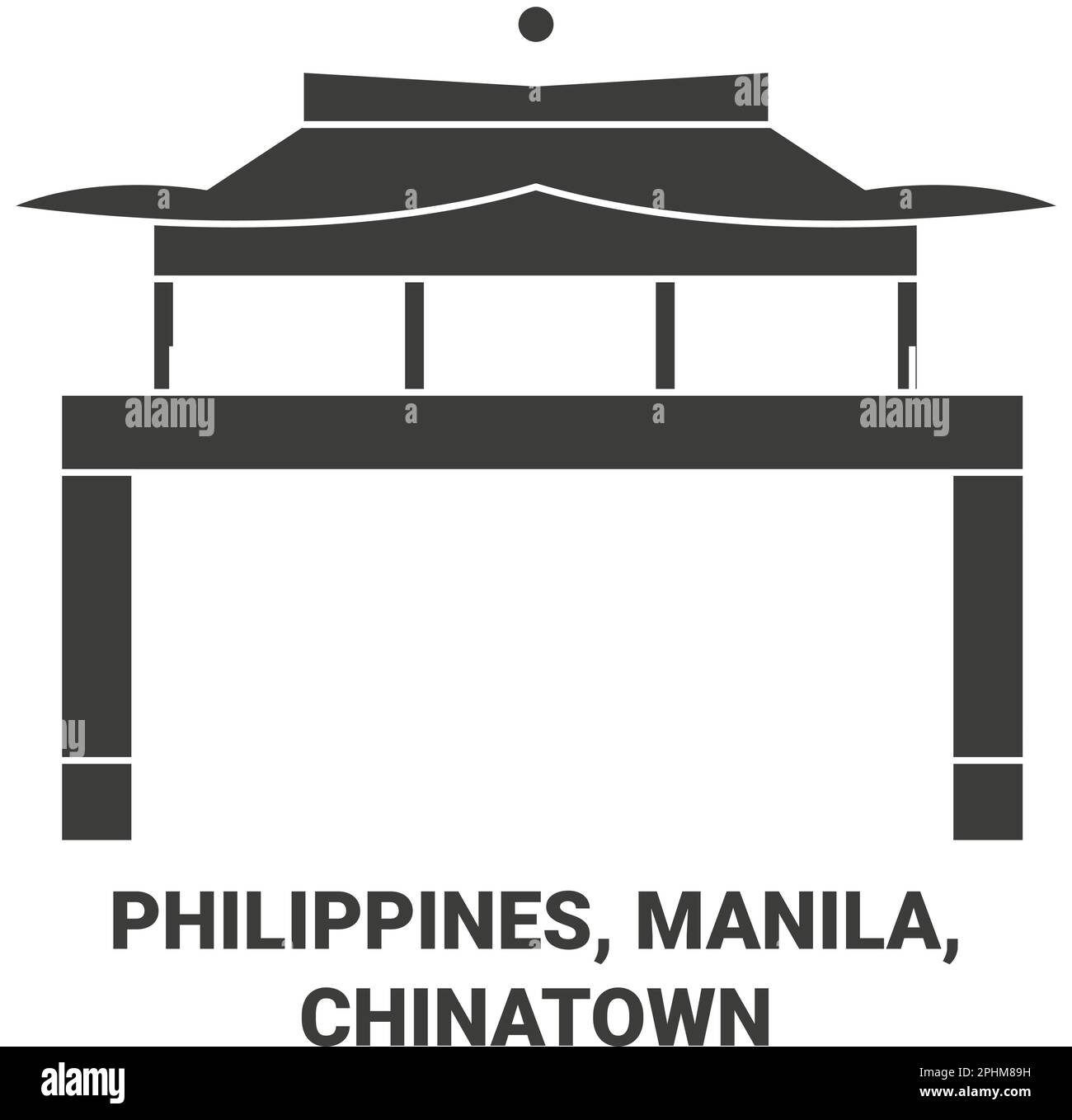Philippines, Manila, Chinatown travel landmark vector illustration Stock Vector