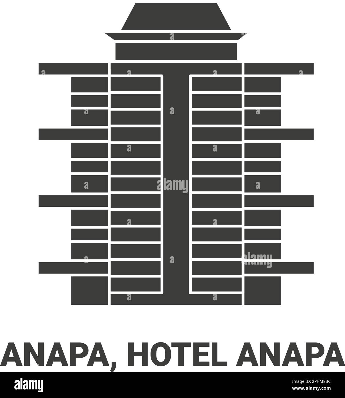 Russia, Anapa, Hotel Anapa travel landmark vector illustration Stock Vector