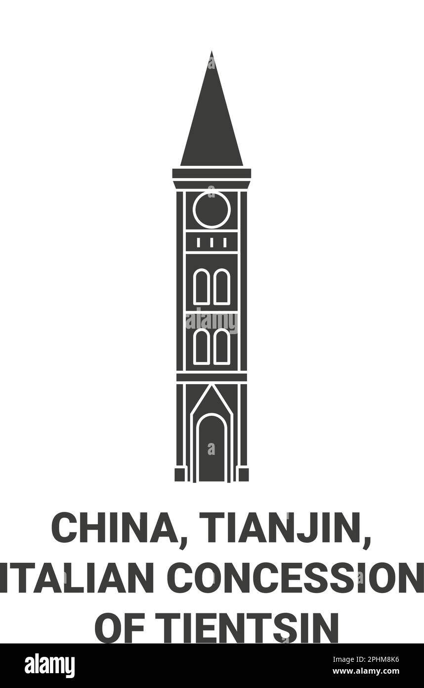 China, Tianjin, Italian Concession Of Tientsin travel landmark vector illustration Stock Vector