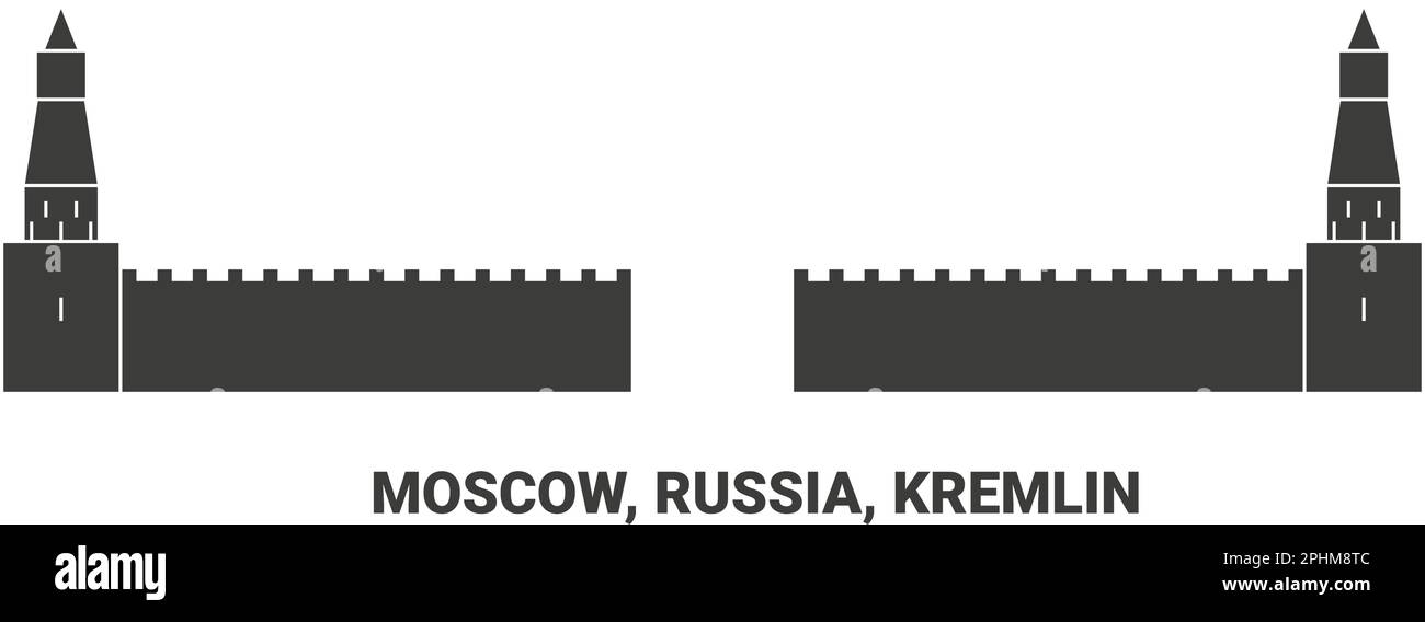 Russia, Moscow, Kremlin travel landmark vector illustration Stock Vector
