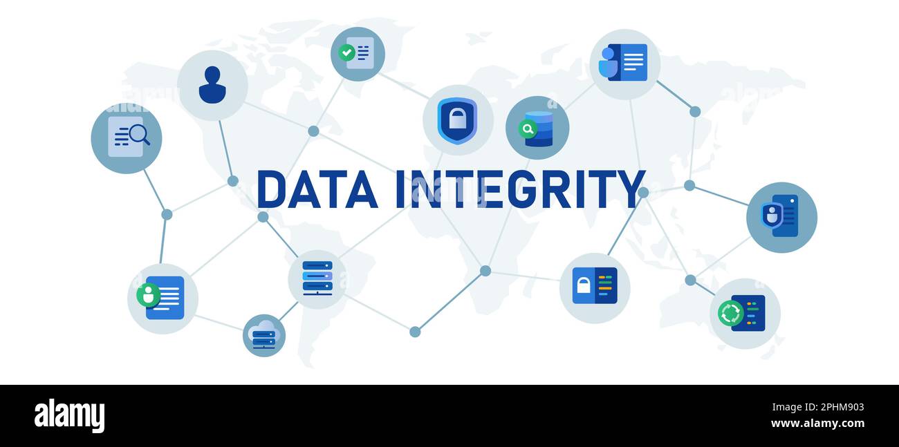 Data integrity database information consistency vector illustration Stock Vector