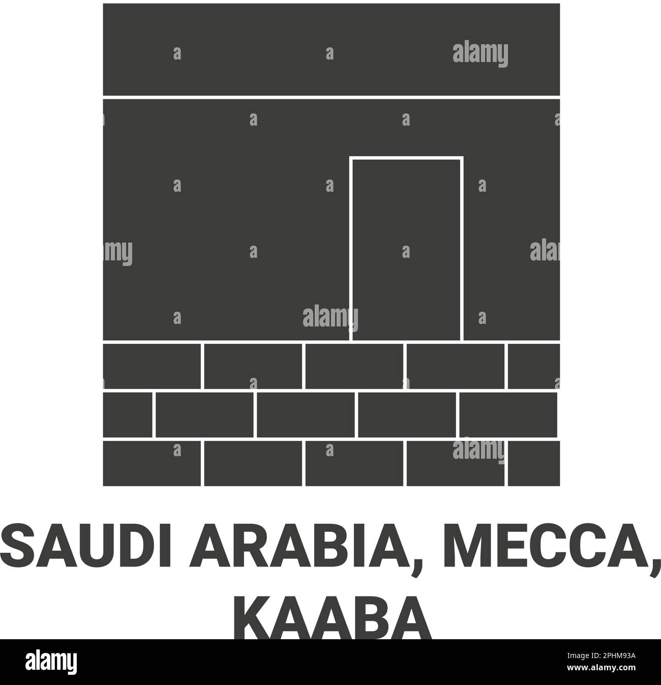 Saudi Arabia, Mecca, Kaaba travel landmark vector illustration Stock Vector