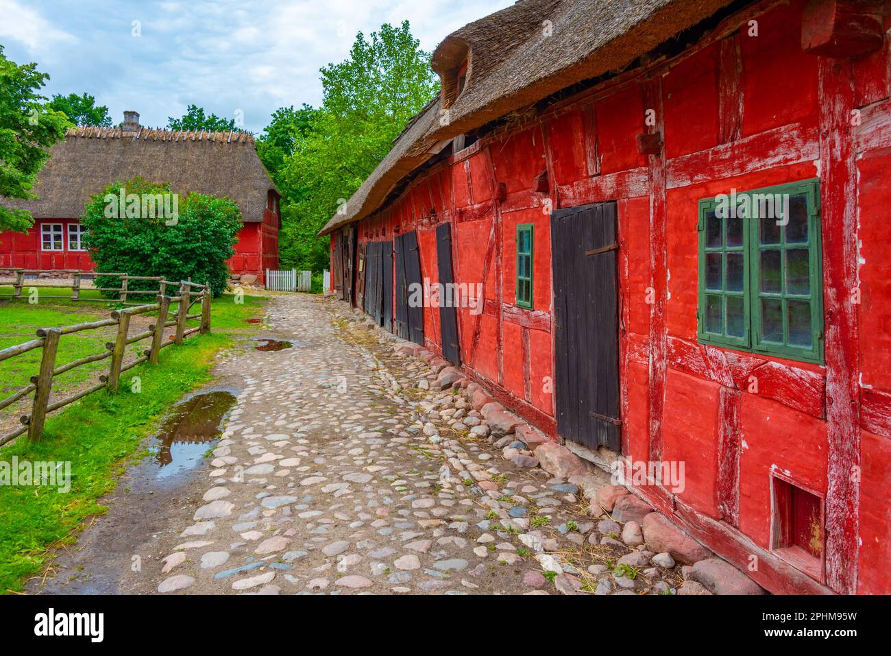 Den Fynske Landsby openair museum with traditional Danish architecture