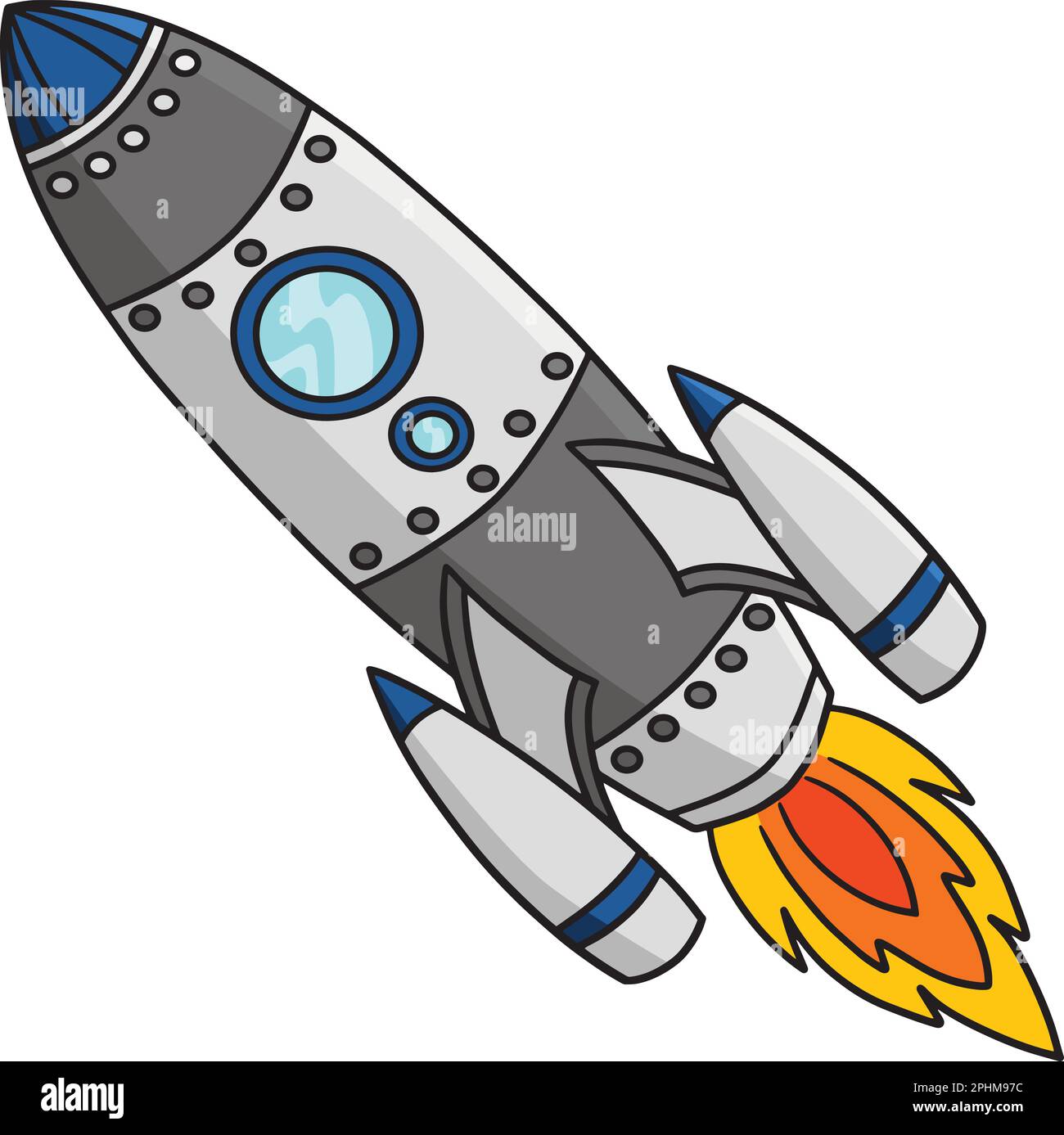 Rocket Ship Cartoon Colored Clipart Illustration Stock Vector Image & Art -  Alamy