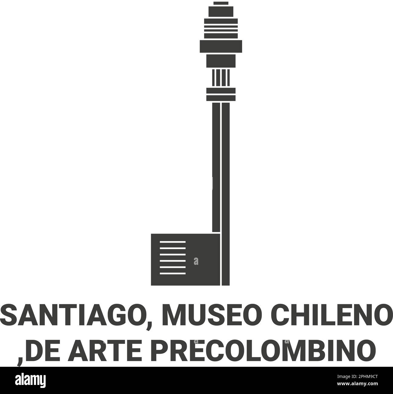 Chile, Santiago, Museo Chileno De Arte Precolombino travel landmark vector illustration Stock Vector