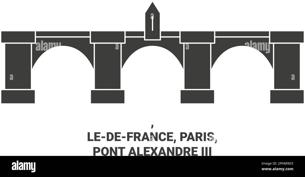 France, Paris, Pont Alexandre Iii travel landmark vector illustration Stock Vector