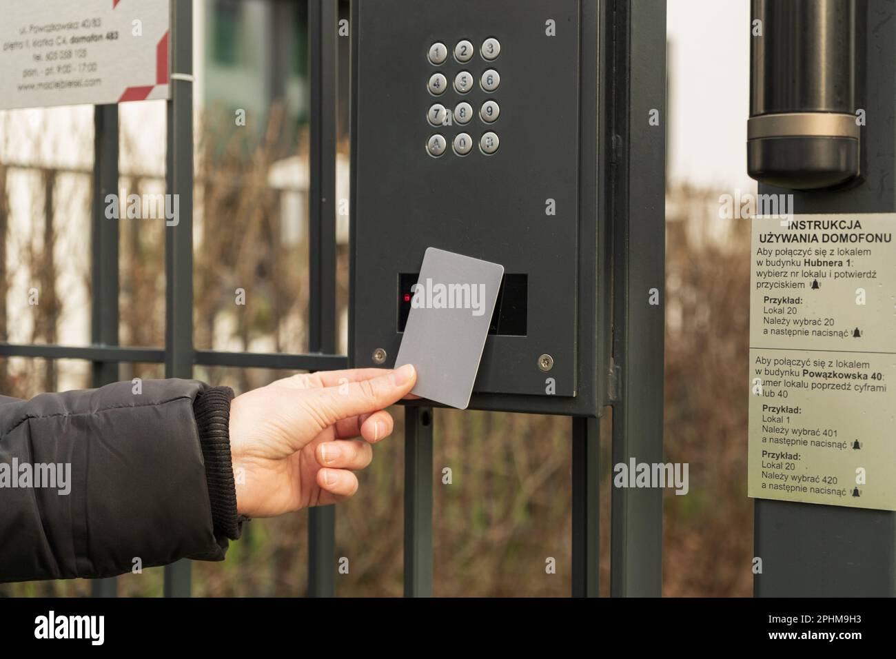 Secure Home System, Electronic Key Card, Intercom Keypad, Using Door