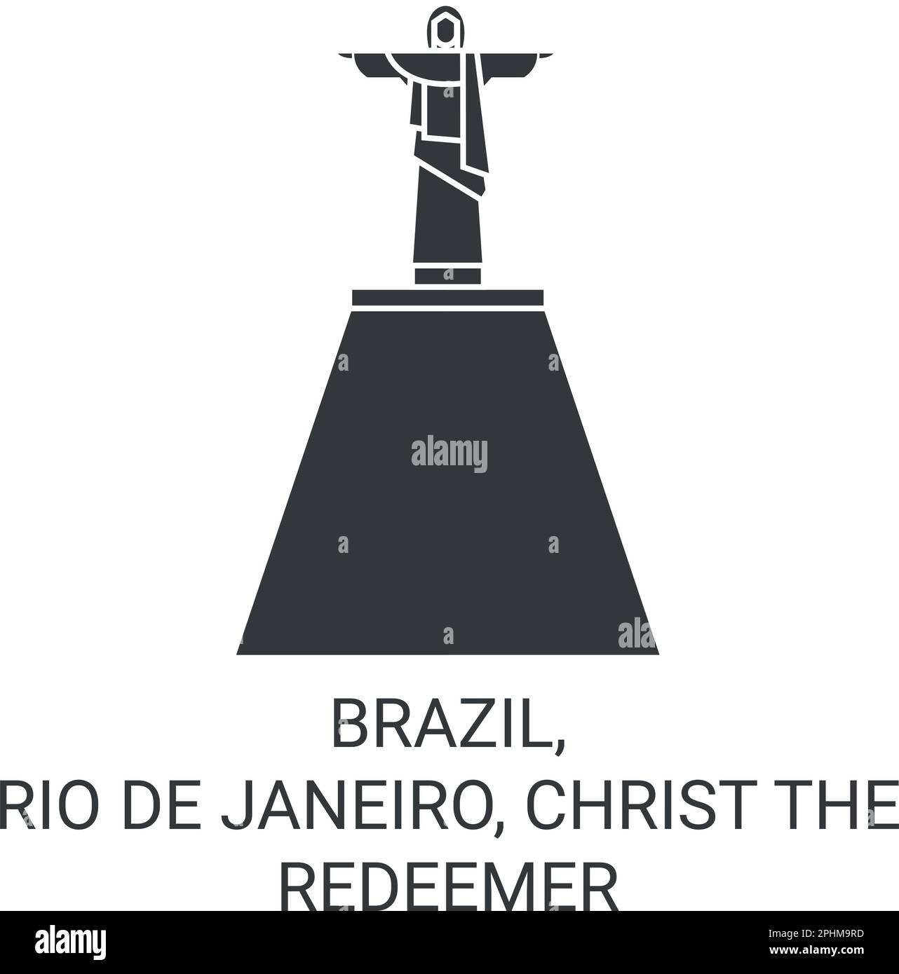 Brazil, Rio De Janeiro, Christ The Redeemer travel landmark vector illustration Stock Vector