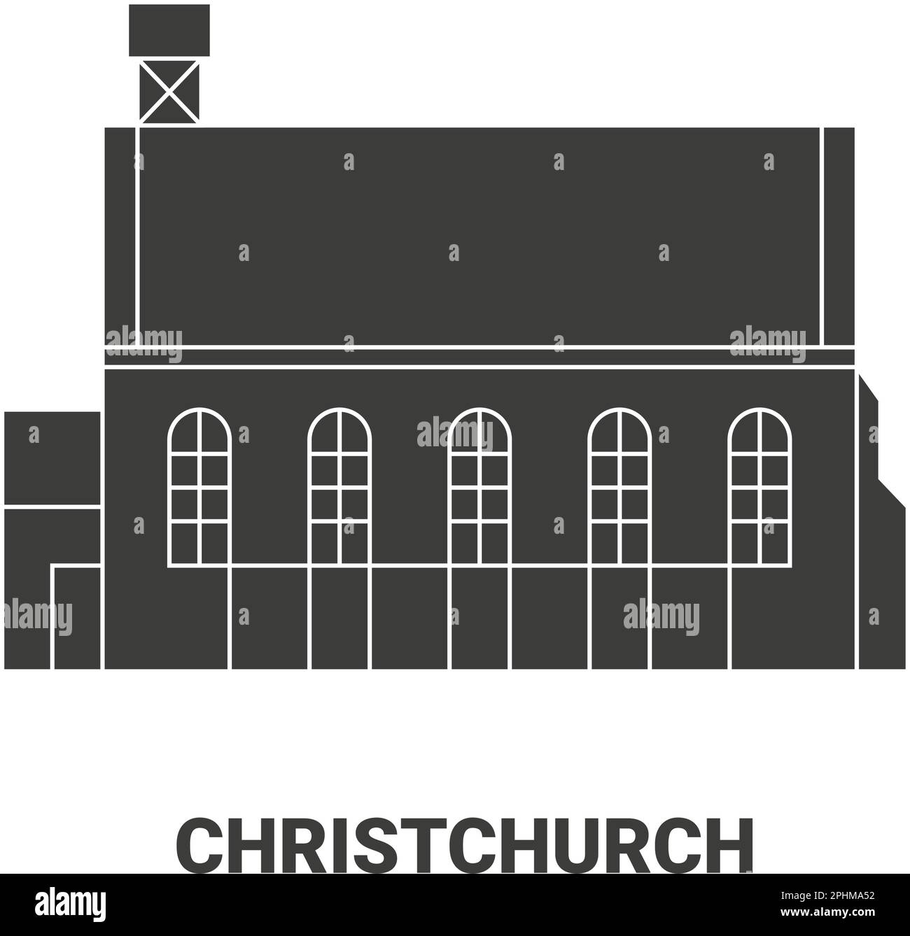 New Zealand, Christchurch travel landmark vector illustration Stock Vector