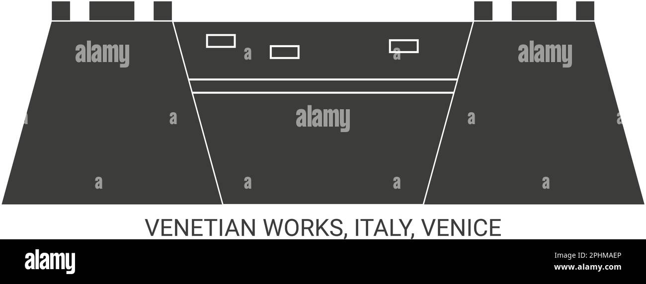 Italy, Venetian Works, Venice, travel landmark vector illustration Stock Vector