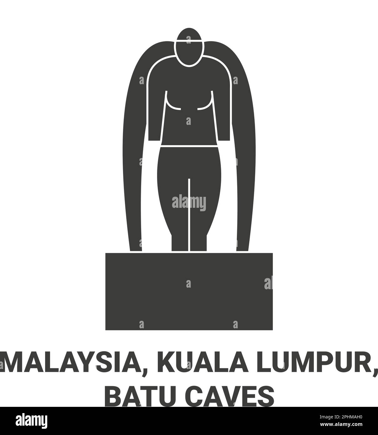 Malaysia, Kuala Lumpur, Batu Caves travel landmark vector illustration Stock Vector