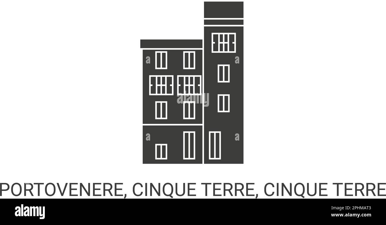 Italy, Portovenere, Cinque Terre, Cinque Terre, travel landmark vector illustration Stock Vector