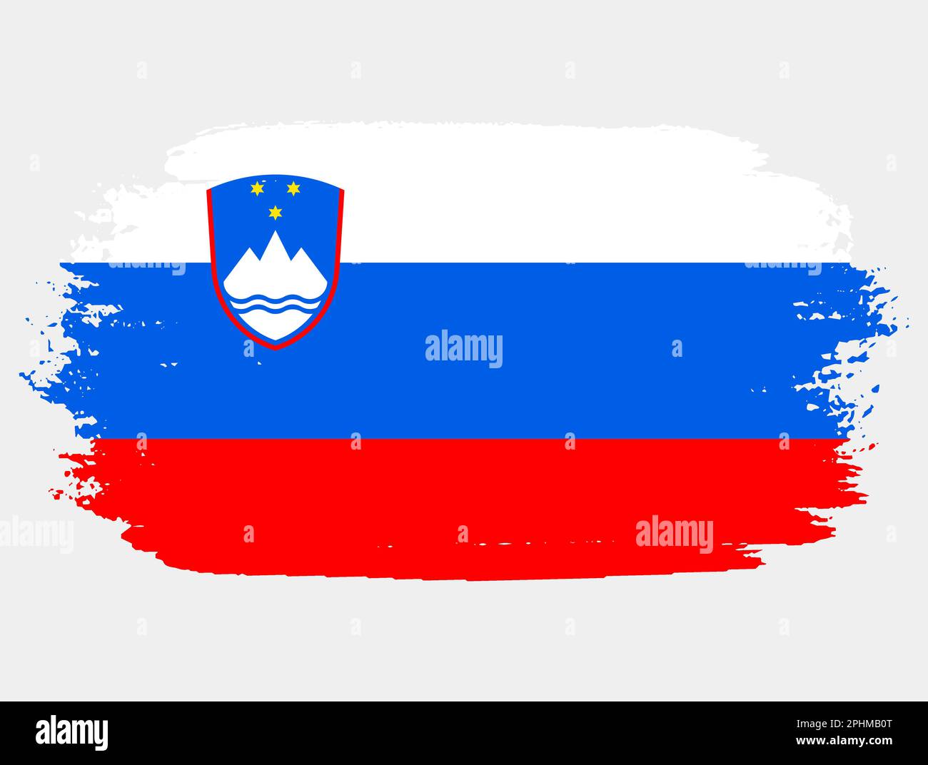 Artistic grunge brush flag of Slovenia isolated on white background ...