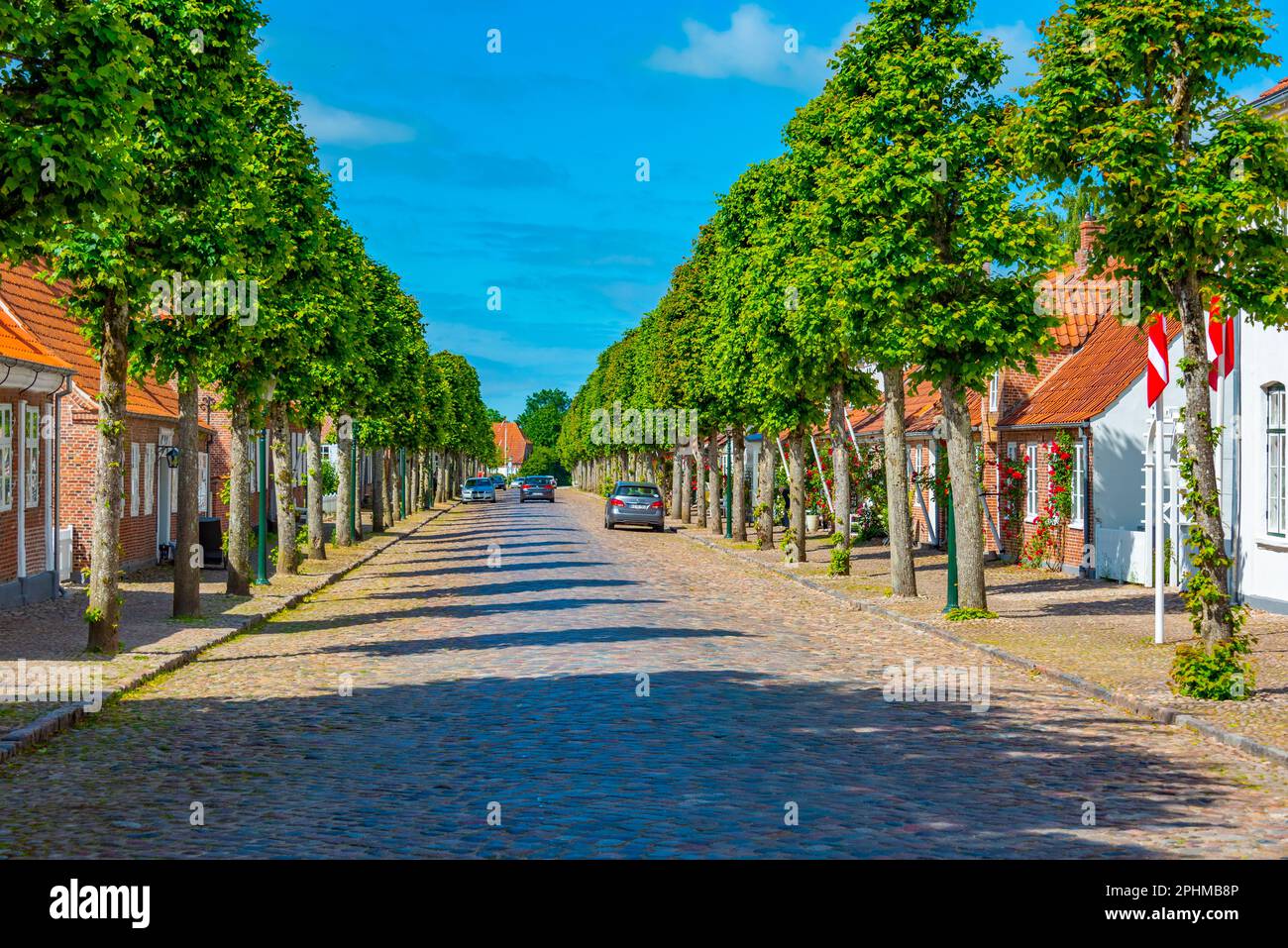 Traditional street in Danish town Mögeltönder Stock Photo Alamy