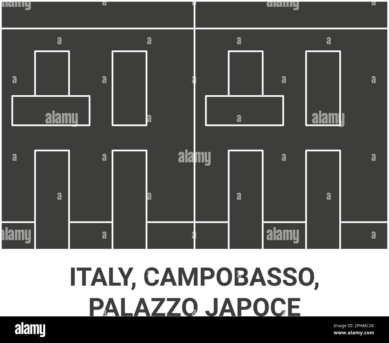 Italy, Campobasso, Palazzo Japoce travel landmark vector illustration Stock Vector