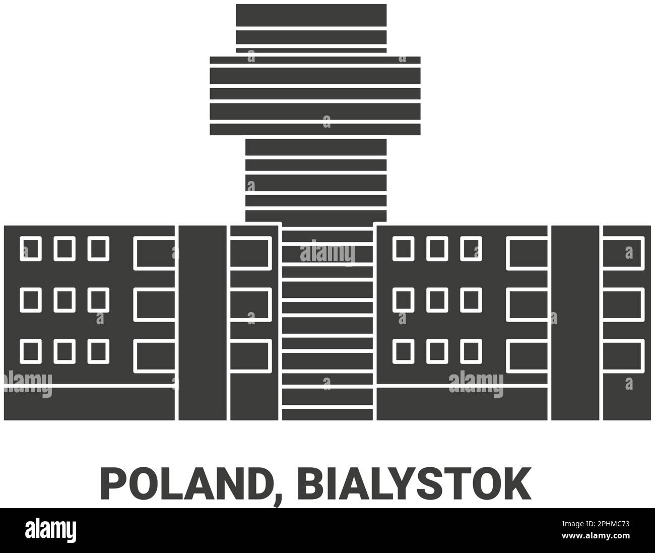 Poland, Bialystok, travel landmark vector illustration Stock Vector