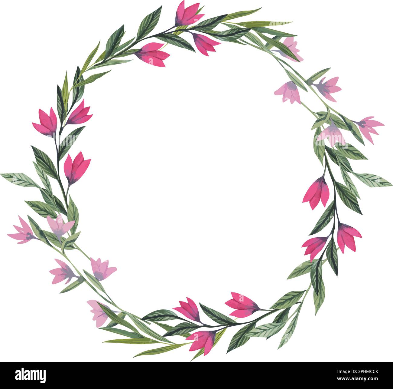 Vector watercolor floral frame with wild flowers, hand drawn template ...