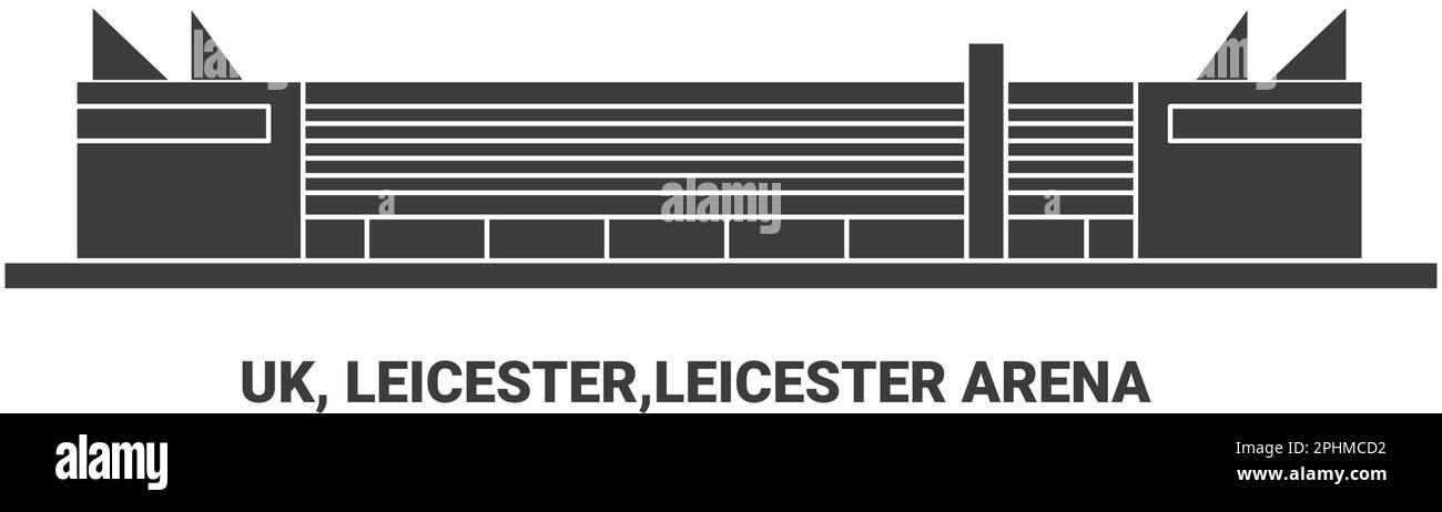 England, Leicester,Leicester Arena travel landmark vector illustration Stock Vector