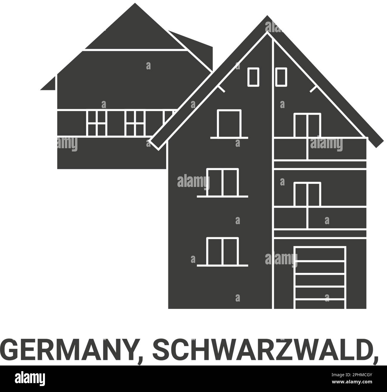 Germany, Schwarzwald travel landmark vector illustration Stock Vector