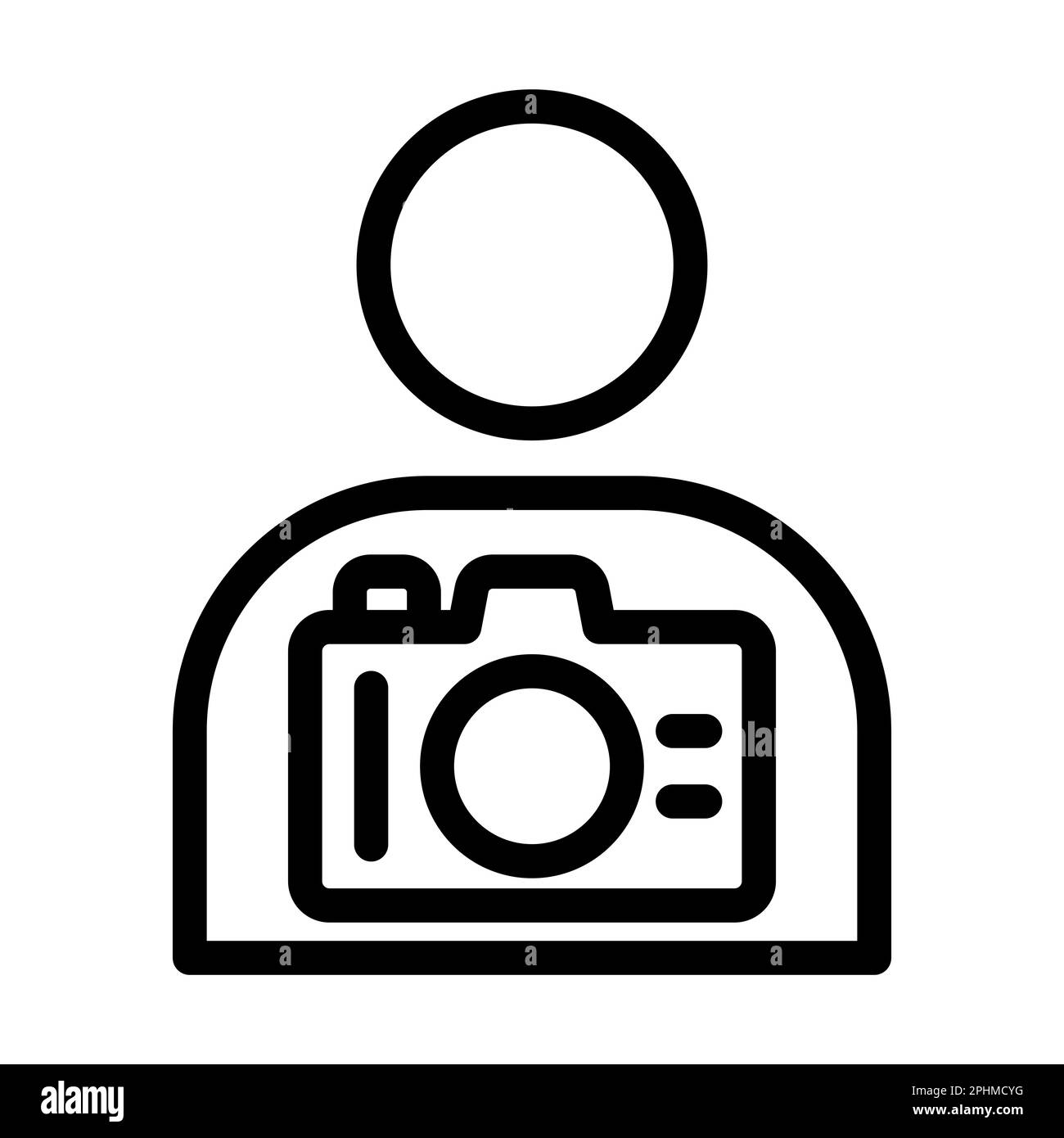 Camera Man Vector Thick Line Icon For Personal And Commercial Use Stock ...