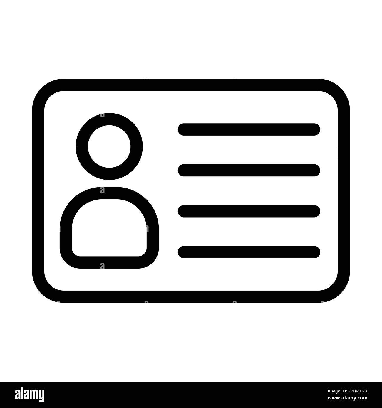 Id Card Vector Thick Line Icon For Personal And Commercial Use Stock ...