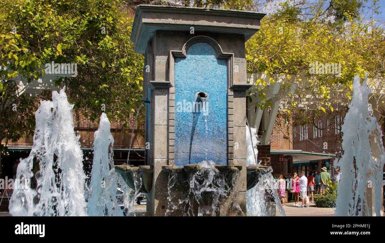 March 25, 2023, Winter Garden, FL Landmark village fountain in
