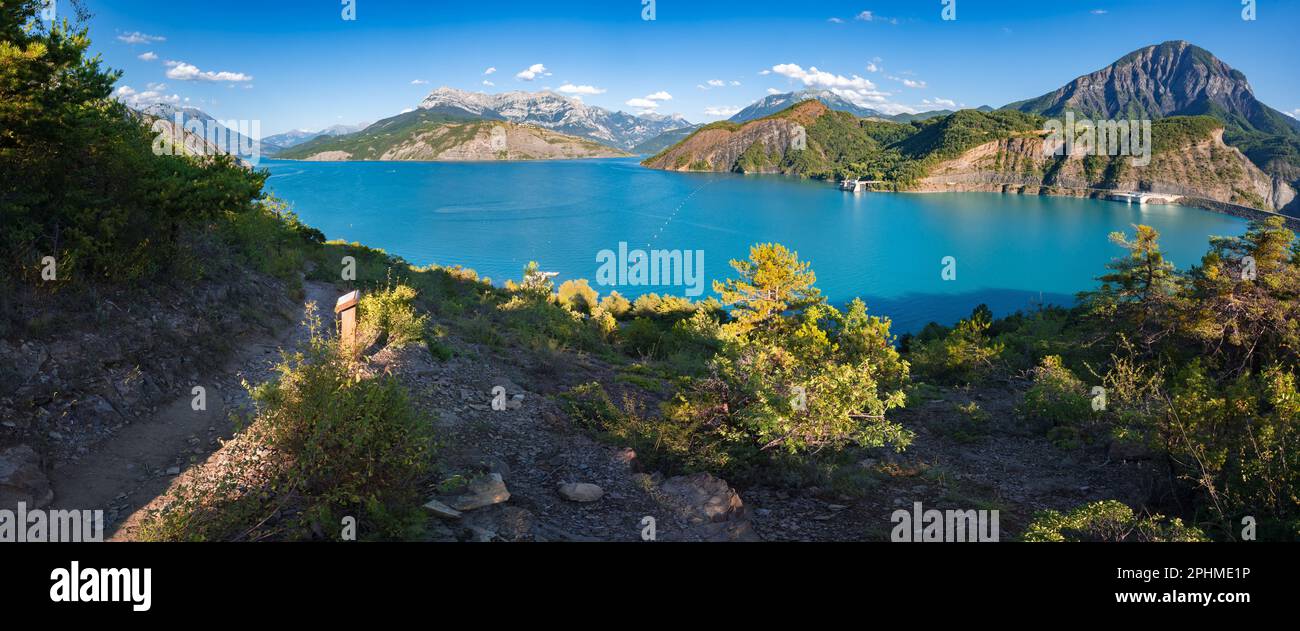 Serre Poncon Lake in summer. Hautes Alpes (French Alps). France Stock Photo