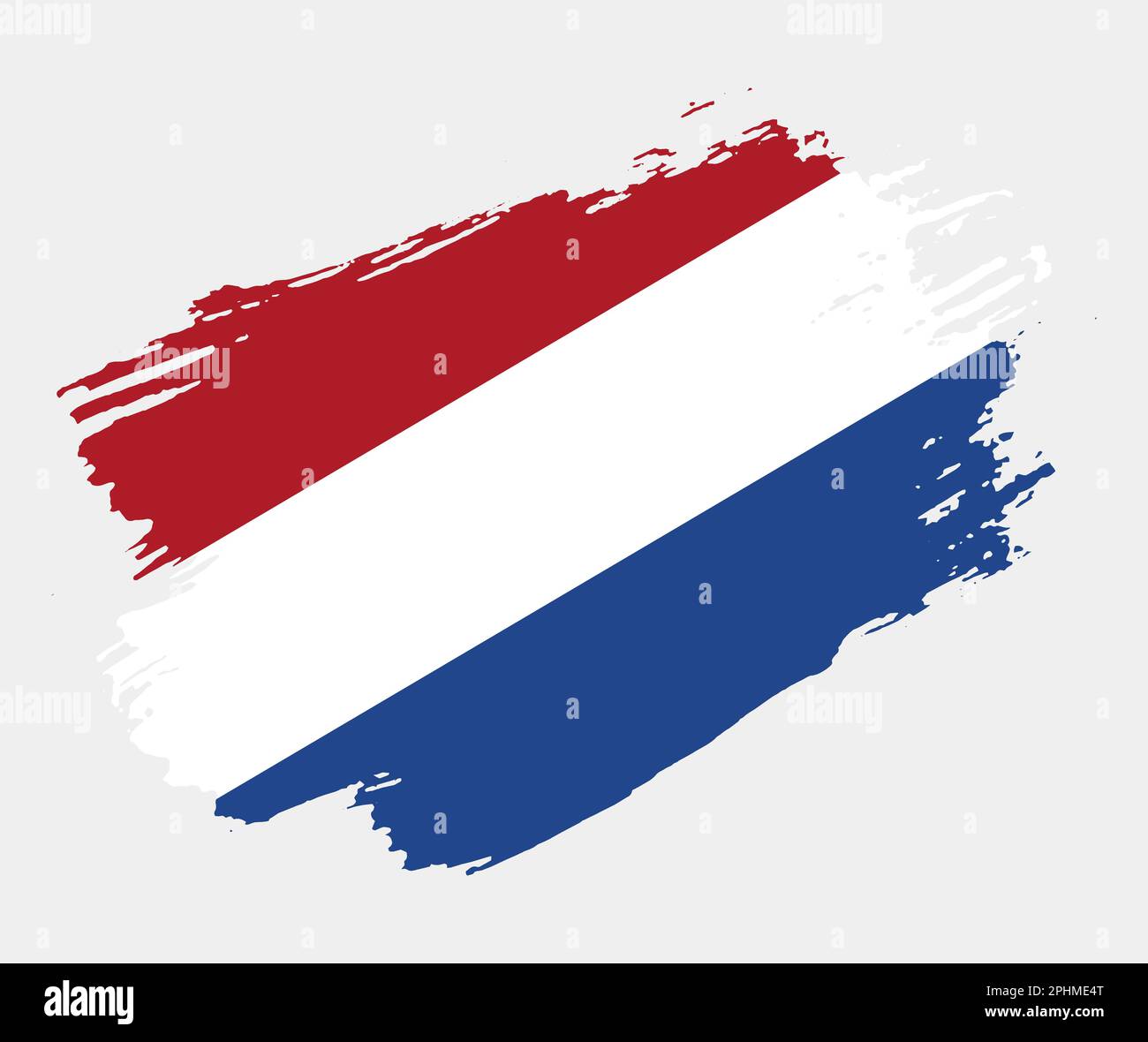 Artistic grunge brush flag of Netherlands isolated on white background ...