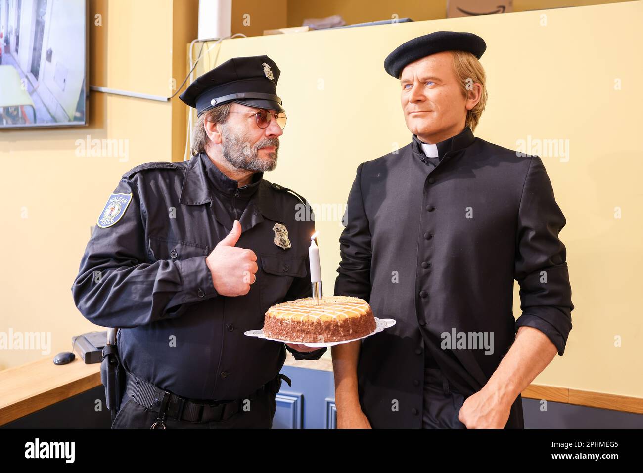 Berlin, Germany. 29th Mar, 2023. Bud Spencer Double Andreas stands with