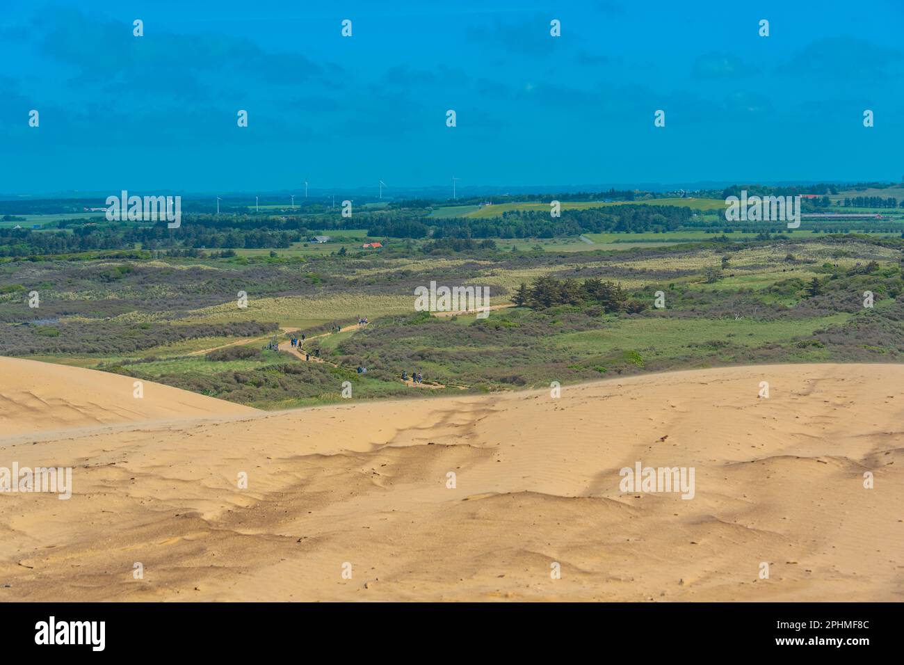 Sandy cliffs at Rubjerg Knude lightouse in Denmark. Stock Photo