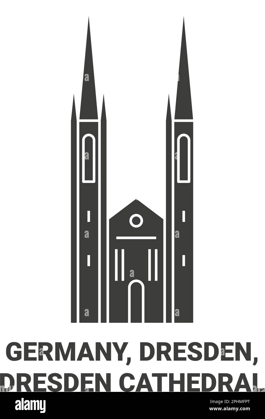 Germany, Dresden, Dresden Cathedral travel landmark vector illustration Stock Vector