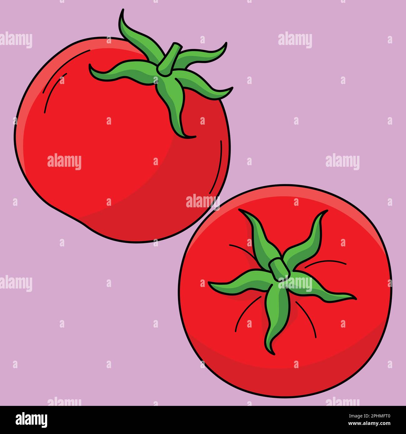 Tomato Fruit Colored Cartoon Illustration Stock Vector Image & Art Alamy