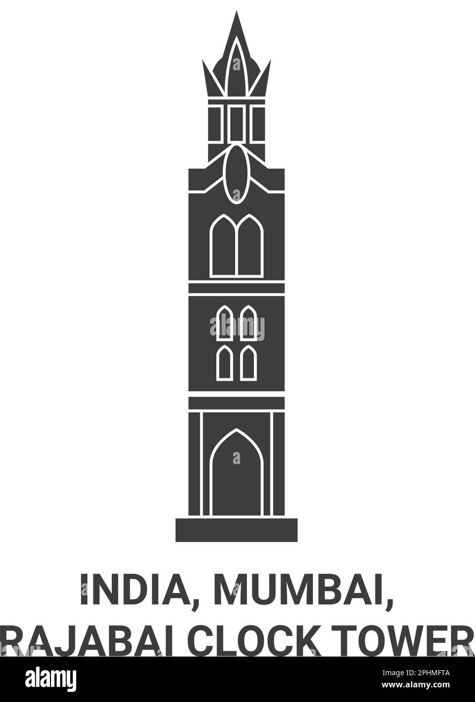 India, Mumbai, Rajabai Clock Tower travel landmark vector illustration Stock Vector