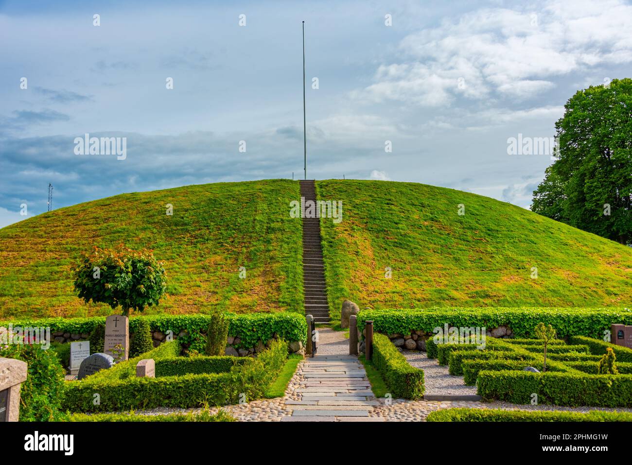 Burial mound in Jelling, Denmark. Stock Photo