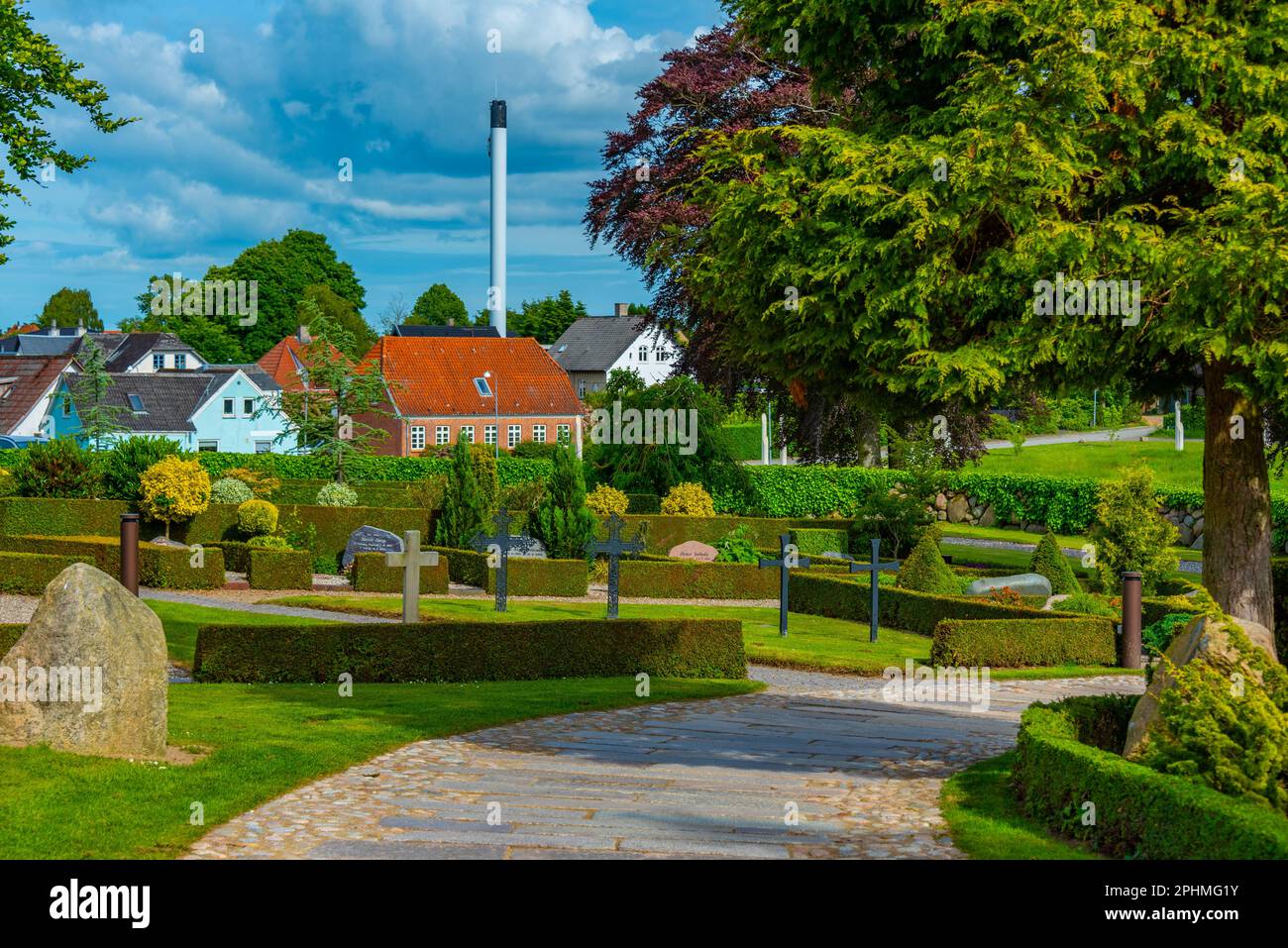 Burial mound in Jelling, Denmark. Stock Photo